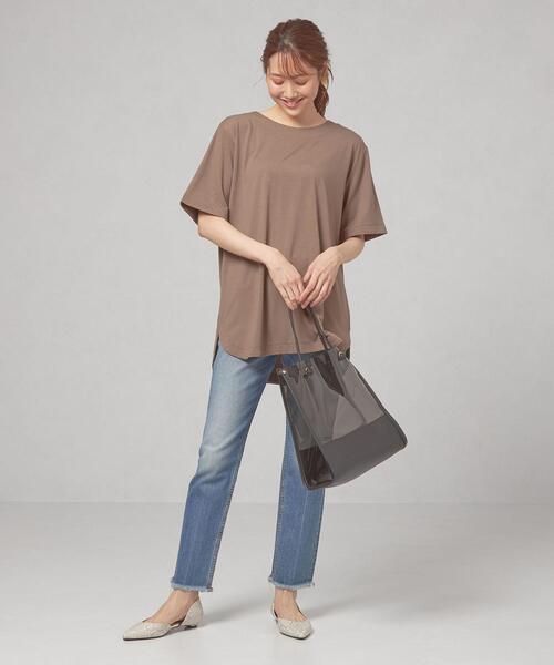 closet story(クローゼットストーリー)の「<closet story> サイドスリット オーバー カットソー(Tシャツ/カットソー・レディース・ホワイト/ピンク/ライム/モカ・FREE)」の20枚目の写真