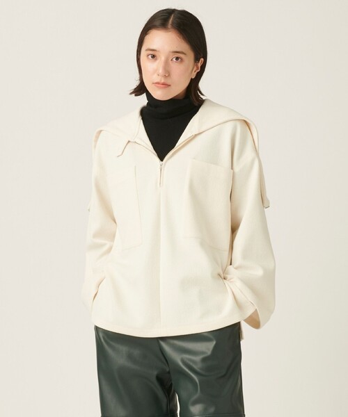 JOSEPH STUDIO（ジョゼフストゥディオ）の「ブークレジャージー フーディートップス（パーカー・レディース・アイボリー系/ワイン系・SMALL/MEDIUM/LARGE）」の8枚目の写真