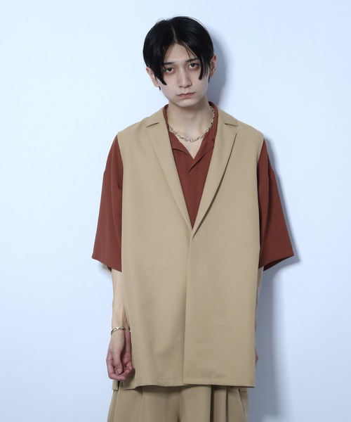 HARE(ハレ)の「ロングジレ(HARE)(ベスト・メンズ・ブラック/ベージュ・FREE)」の3枚目の写真