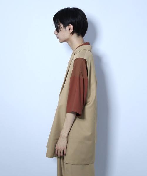 HARE(ハレ)の「ロングジレ(HARE)(ベスト・メンズ・ブラック/ベージュ・FREE)」の16枚目の写真