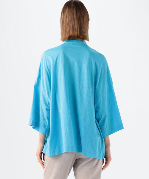 TOMORROWLAND （トゥモローランド）の「ハイコンパクトジャージー ワイドスリーブシャツ（シャツ/ブラウス・レディース・ライトブルー/ネイビー/キャメル・S）」の7枚目の写真