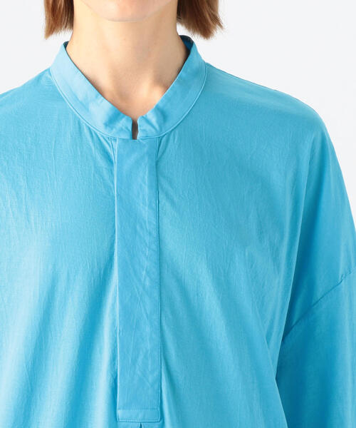 TOMORROWLAND （トゥモローランド）の「ハイコンパクトジャージー ワイドスリーブシャツ（シャツ/ブラウス・レディース・ライトブルー/ネイビー/キャメル・S）」の9枚目の写真