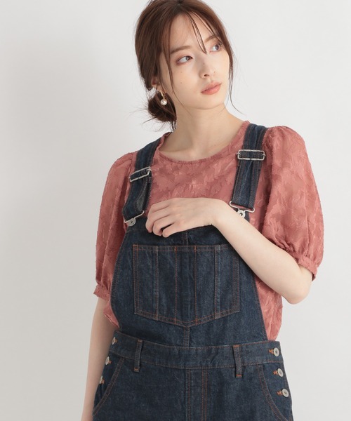 Andemiu（アンデミュウ）の「フラワージャガードブラウス958874（シャツ/ブラウス・レディース・ピンク/オフホワイト/ブラック・FREE）」の3枚目の写真