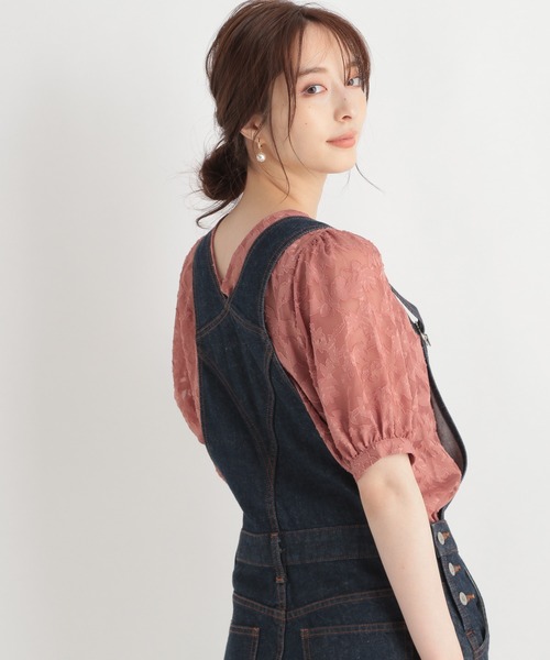 Andemiu（アンデミュウ）の「フラワージャガードブラウス958874（シャツ/ブラウス・レディース・ピンク/オフホワイト/ブラック・FREE）」の13枚目の写真