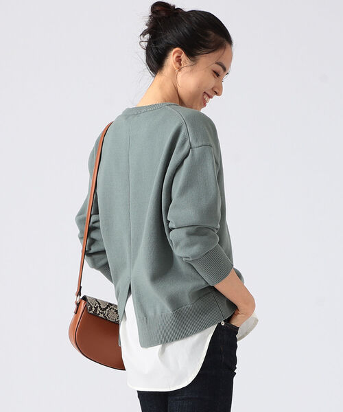 B:MING by BEAMS(ビーミングバイビームス)の「B:MING by BEAMS / バックスリット コンビ プルオーバー 21AW(ニット/セーター・レディース・ブラック系/ブラウン系/グリーン系/ネイビー系・ONE SIZE)」の3枚目の写真
