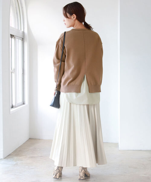 B:MING by BEAMS(ビーミングバイビームス)の「B:MING by BEAMS / バックスリット コンビ プルオーバー 21AW(ニット/セーター・レディース・ブラック系/ブラウン系/グリーン系/ネイビー系・ONE SIZE)」の9枚目の写真