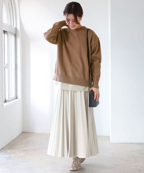 B:MING by BEAMS(ビーミングバイビームス)の「B:MING by BEAMS / バックスリット コンビ プルオーバー 21AW(ニット/セーター・レディース・ブラック系/ブラウン系/グリーン系/ネイビー系・ONE SIZE)」の5枚目の写真
