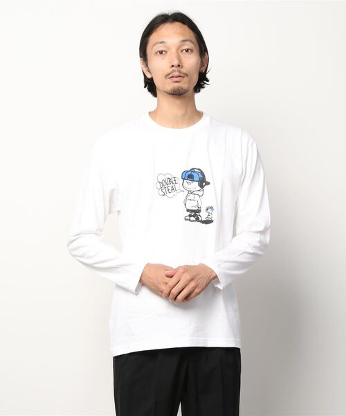 DOUBLE STEAL(ダブルスティール)の「Natural DOUBZ 長袖Tシャツ(Tシャツ/カットソー・メンズ・ホワイト×グリーン/ホワイト×ブルー/ブラック×ブルー・MEDIUM/LARGE/X-LARGE)」の14枚目の写真