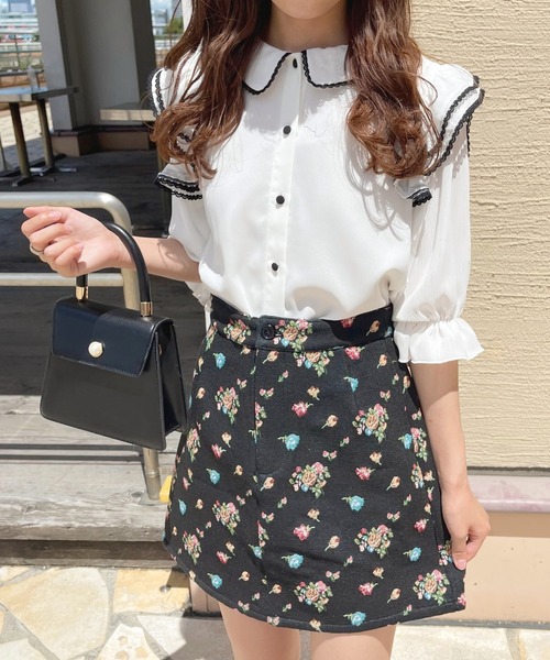 apres jour(アプレジュール)の「台形ゴブランスカート【ZOZOTOWN限定アイテム】(スカート・レディース・ブラック系その他/アイボリー・X-LARGE/フリー)」の2枚目の写真