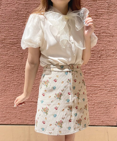 apres jour(アプレジュール)の「台形ゴブランスカート【ZOZOTOWN限定アイテム】(スカート・レディース・ブラック系その他/アイボリー・X-LARGE/フリー)」の5枚目の写真