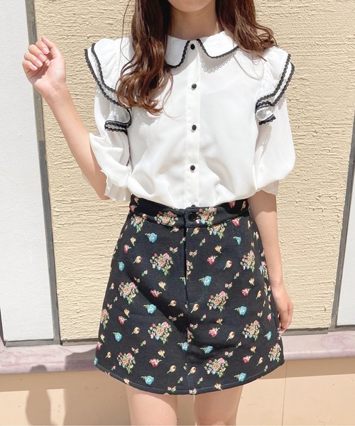 apres jour(アプレジュール)の「台形ゴブランスカート【ZOZOTOWN限定アイテム】(スカート・レディース・ブラック系その他/アイボリー・X-LARGE/フリー)」の16枚目の写真