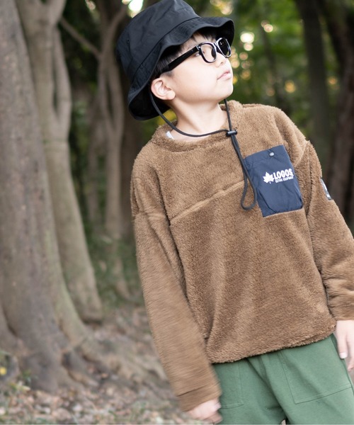 LOGOS(ロゴス)の「【30】〔LOGOS/ロゴス〕ボアフリース クルー(スウェット・キッズ・ダークグレー/モカ/ダークブルー・130/140/150/160)」の2枚目の写真