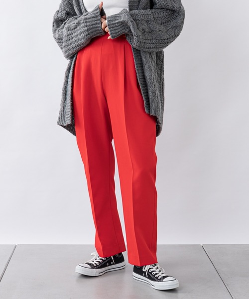 CIAOPANIC TYPY(チャオパニックティピー)の「【ZOZOTOWN限定】センタープレスカラースラックスパンツ(スラックス・レディース・ブルー/ボルドー/ブラック/グリーン/レッド・ONE SIZE)」の4枚目の写真