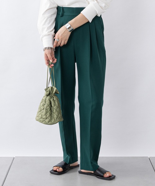 CIAOPANIC TYPY(チャオパニックティピー)の「【ZOZOTOWN限定】センタープレスカラースラックスパンツ(スラックス・レディース・ブルー/ボルドー/ブラック/グリーン/レッド・ONE SIZE)」の3枚目の写真