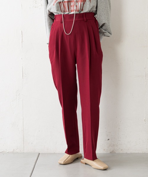 CIAOPANIC TYPY(チャオパニックティピー)の「【ZOZOTOWN限定】センタープレスカラースラックスパンツ(スラックス・レディース・ブルー/ボルドー/ブラック/グリーン/レッド・ONE SIZE)」の5枚目の写真