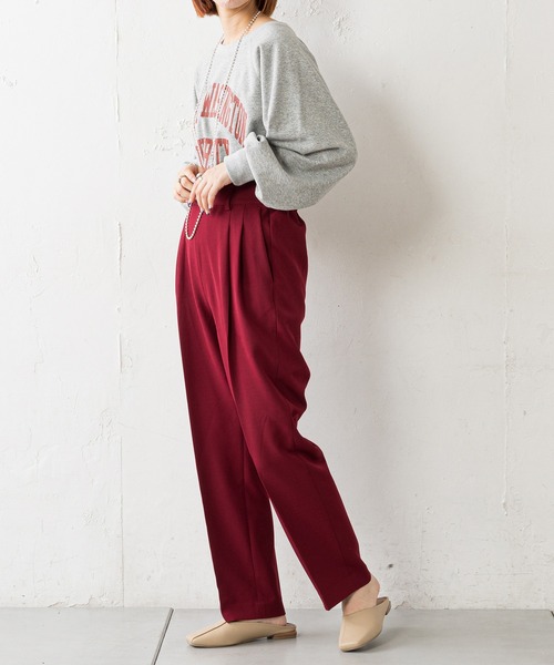 CIAOPANIC TYPY(チャオパニックティピー)の「【ZOZOTOWN限定】センタープレスカラースラックスパンツ(スラックス・レディース・ブルー/ボルドー/ブラック/グリーン/レッド・ONE SIZE)」の6枚目の写真