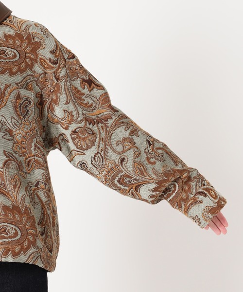 SLOBE citron.（スローブシトロン）の「SLOBE citron.ヴィンテージジャガードブルゾン◆（ブルゾン・レディース・ライトグリーン・FREE）」の2枚目の写真