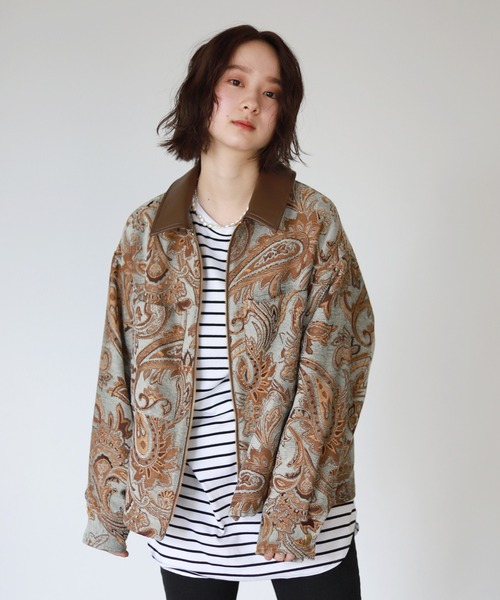 SLOBE citron.（スローブシトロン）の「SLOBE citron.ヴィンテージジャガードブルゾン◆（ブルゾン・レディース・ライトグリーン・FREE）」の8枚目の写真