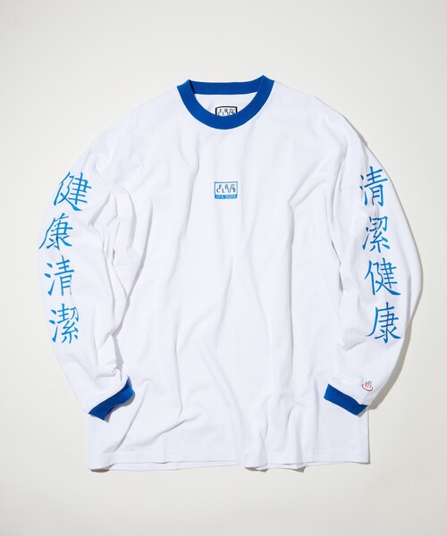 FREAK'S STORE(フリークスストア)の「FROCLUB/フロクラブ 健康清潔 ロゴ ロングスリーブ Tシャツ(Tシャツ/カットソー・メンズ・ホワイト/ブラック/その他9・MEDIUM/LARGE)」の3枚目の写真