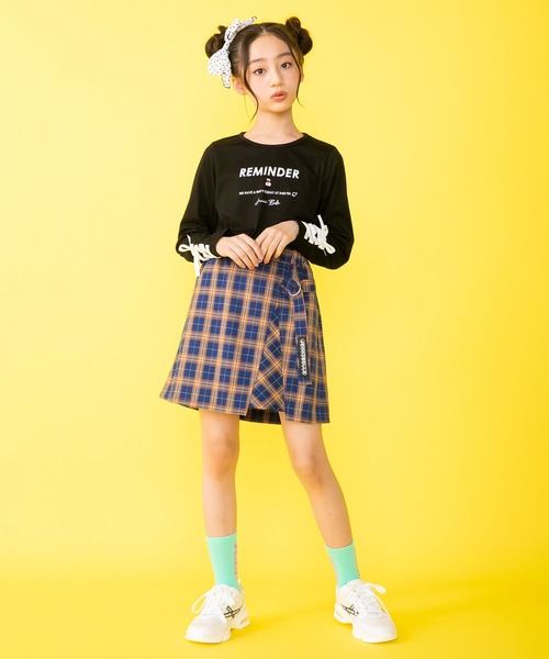 JENNI belle（ジェニィベル）の「【WEB限定】チェックラップ風スカート（スカート・キッズ・ベージュ/ネイビー・150cm/130cm/160cm/140cm）」の4枚目の写真