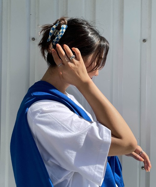 WEGO（ウィゴー）の「WEGO/チェッカーバンスクリップ（バレッタ/ヘアクリップ・レディース・ブラック/グリーン/ブルー・FREE）」の8枚目の写真