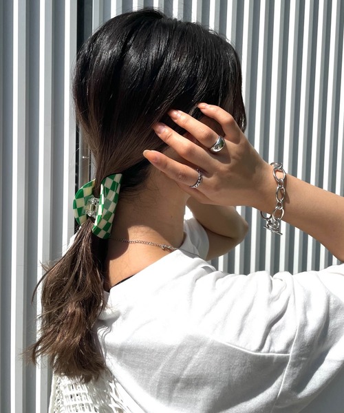 WEGO（ウィゴー）の「WEGO/チェッカーバンスクリップ（バレッタ/ヘアクリップ・レディース・ブラック/グリーン/ブルー・FREE）」の9枚目の写真