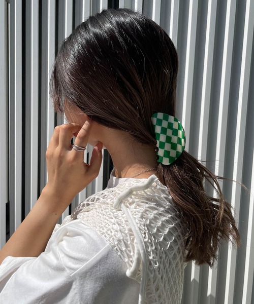 WEGO（ウィゴー）の「WEGO/チェッカーバンスクリップ（バレッタ/ヘアクリップ・レディース・ブラック/グリーン/ブルー・FREE）」の10枚目の写真