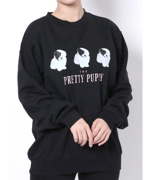merry jenny(メリージェニー)の「PRETTY PUPPY トレーナー(スウェット・レディース・ブラック/オフホワイト・FREE)」の20枚目の写真