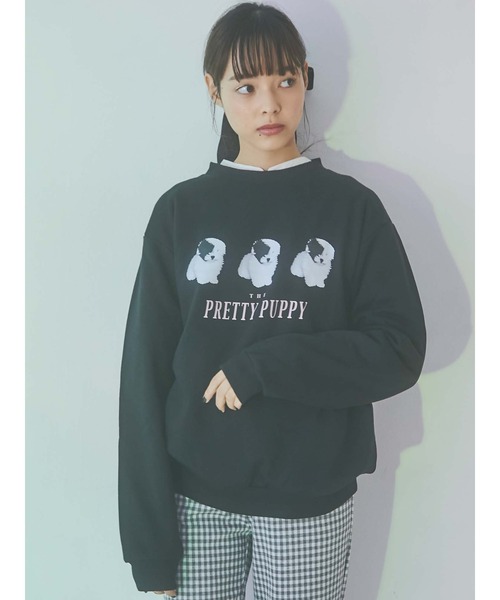 merry jenny(メリージェニー)の「PRETTY PUPPY トレーナー(スウェット・レディース・ブラック/オフホワイト・FREE)」の19枚目の写真