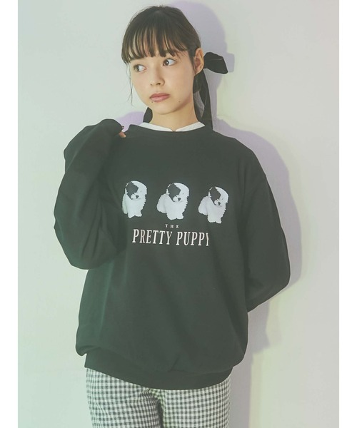 merry jenny(メリージェニー)の「PRETTY PUPPY トレーナー(スウェット・レディース・ブラック/オフホワイト・FREE)」の14枚目の写真