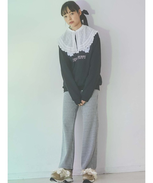 merry jenny(メリージェニー)の「PRETTY PUPPY トレーナー(スウェット・レディース・ブラック/オフホワイト・FREE)」の9枚目の写真