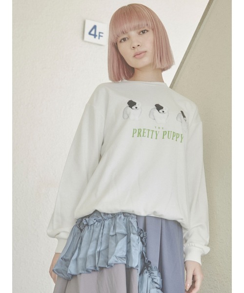 merry jenny(メリージェニー)の「PRETTY PUPPY トレーナー(スウェット・レディース・ブラック/オフホワイト・FREE)」の22枚目の写真