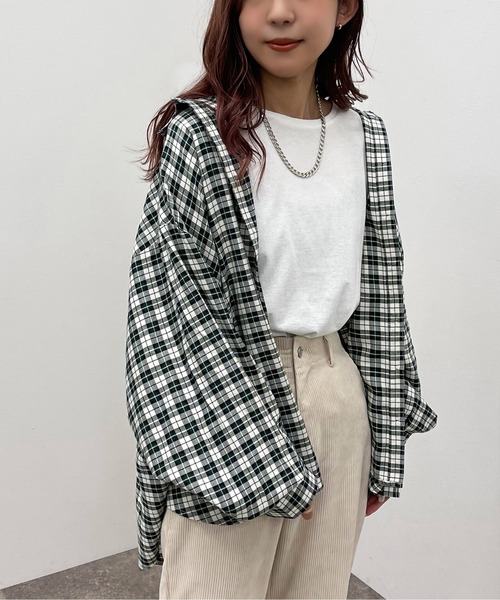 apres jour mignon（アプレジュールミニョン）の「アソートチェックルーズシャツ【ZOZOTOWN限定アイテム】（シャツ/ブラウス・レディース・ブラック/グリーン系その他/マスタード/グリーン/ブルー系その他/ブラック系その他・X-LARGE/フリー）」の10枚目の写真