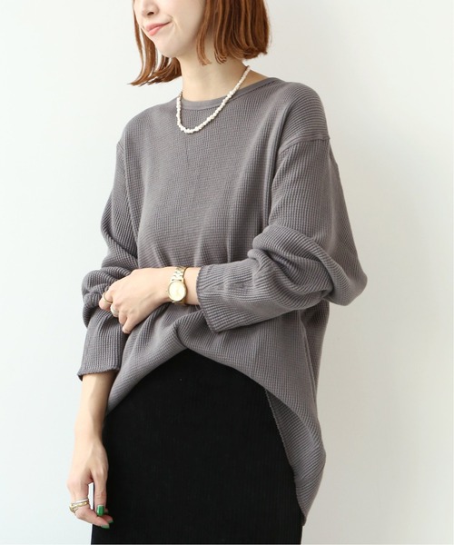 Simplicite（サンプリシテ）の「サーマルタックスリーブ プルオーバー（Tシャツ/カットソー・レディース・ホワイト/ブラック・FREE）」の2枚目の写真