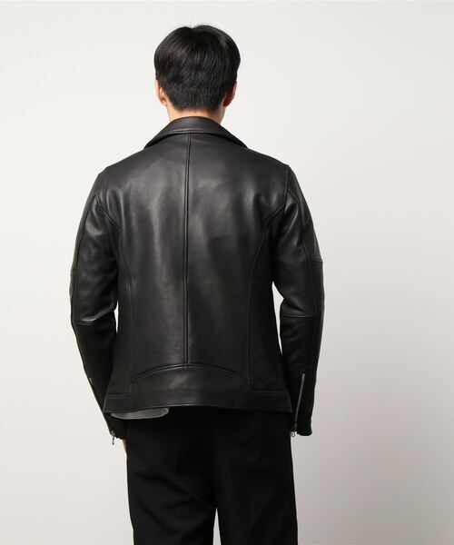 semantic design(セマンティックデザイン)の「シェラック/SHELLAC シープレザー ダブルライダース(ライダースジャケット・メンズ・ブラック・MEDIUM/LARGE)」の3枚目の写真
