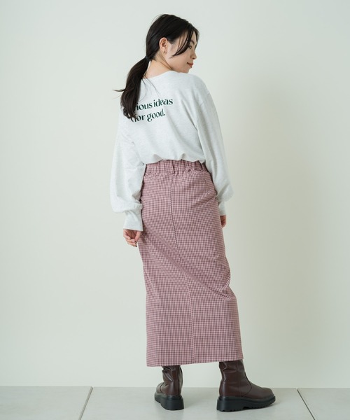 Kastane（カスタネ）の「ロゴミニ裏毛ロンT（Tシャツ/カットソー・レディース・ライトグレー/サックスブルー/グリーン・FREE）」の16枚目の写真