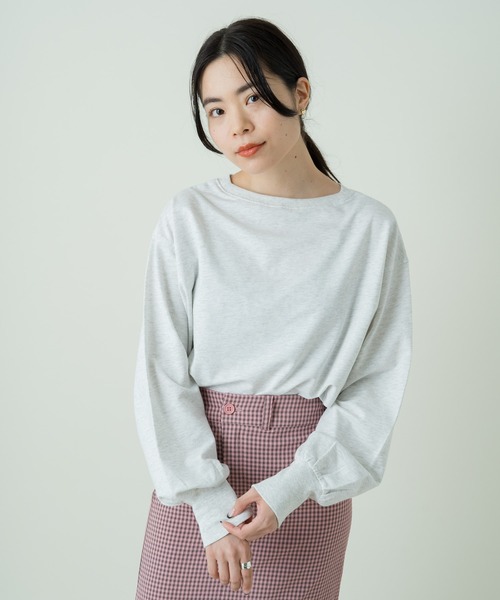 Kastane（カスタネ）の「ロゴミニ裏毛ロンT（Tシャツ/カットソー・レディース・ライトグレー/サックスブルー/グリーン・FREE）」の10枚目の写真