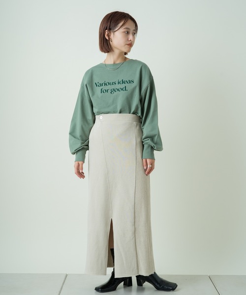 Kastane（カスタネ）の「ロゴミニ裏毛ロンT（Tシャツ/カットソー・レディース・ライトグレー/サックスブルー/グリーン・FREE）」の19枚目の写真