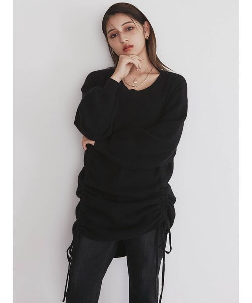 CALNAMUR（カルナムール）の「センタープレススリットブラックデニム（デニムパンツ・レディース・ブラック・SMALL/MEDIUM）」の13枚目の写真