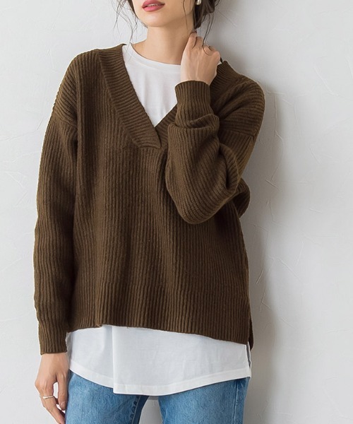 Vネックニットカットソーコーデセット ニット セーター Pierrot ピエロ のファッション通販 Zozotown
