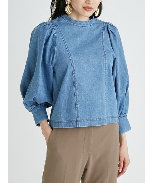 Mila Owen（ミラオーウェン）の「ボリュームスリーブデニムブラウス（シャツ/ブラウス・レディース・ライトブルー/ブラック・0/1）」の11枚目の写真