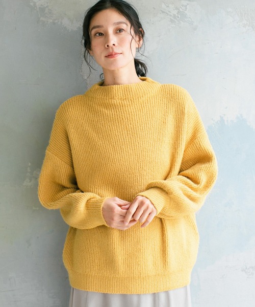 LEPSIM（レプシィム）の「5ゲージ畦袖ボリュームプルオーバー　219652（ニット/セーター・レディース・イエロー/ブルー/モカ/チャコールグレー・FREE）」の4枚目の写真