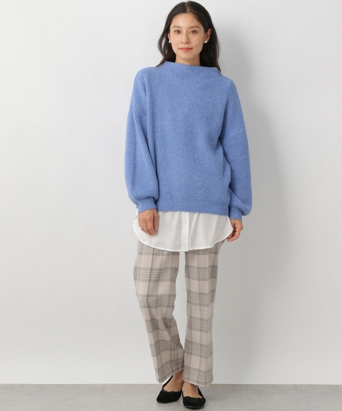 LEPSIM（レプシィム）の「5ゲージ畦袖ボリュームプルオーバー　219652（ニット/セーター・レディース・イエロー/ブルー/モカ/チャコールグレー・FREE）」の7枚目の写真