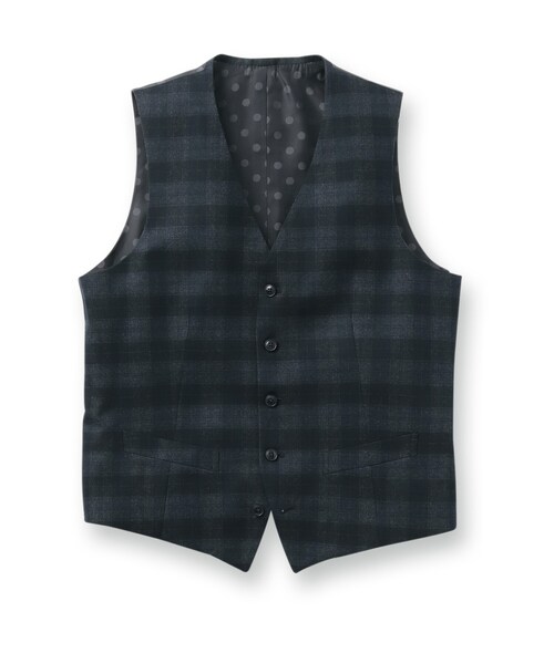 40ct&525(フォーティーカラッツアンドゴーニーゴ)の「【Sサイズ~】フラノチェック ベスト(スーツベスト・メンズ・グレー系その他/ブラック系1・01/02/03/04)」の3枚目の写真
