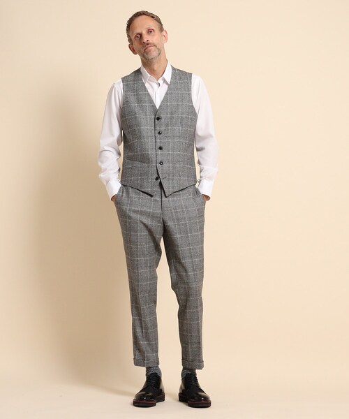 40ct&525(フォーティーカラッツアンドゴーニーゴ)の「【Sサイズ~】フラノチェック ベスト(スーツベスト・メンズ・グレー系その他/ブラック系1・01/02/03/04)」の6枚目の写真