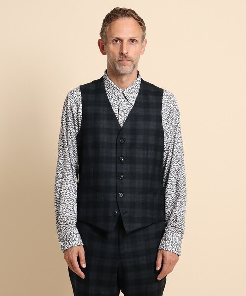 40ct&525(フォーティーカラッツアンドゴーニーゴ)の「【Sサイズ~】フラノチェック ベスト(スーツベスト・メンズ・グレー系その他/ブラック系1・01/02/03/04)」の9枚目の写真