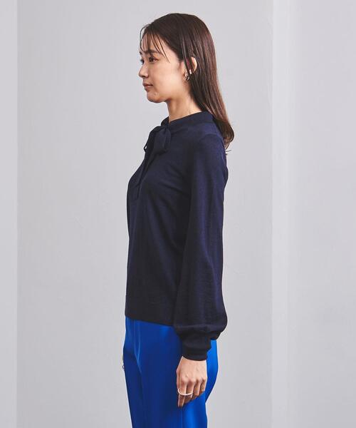 Gunn Johansson（グンヨハンソン）の「＜Gunn Johansson（グン ヨハンソン）＞ボウタイ ニット（ニット/セーター・レディース・ネイビー/オフホワイト・38）」の4枚目の写真