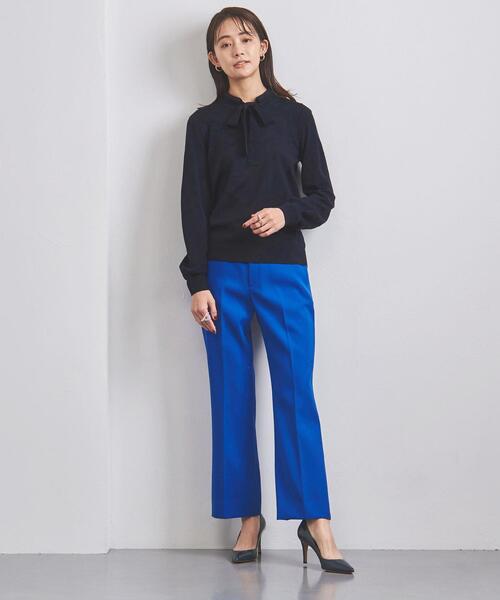 Gunn Johansson（グンヨハンソン）の「＜Gunn Johansson（グン ヨハンソン）＞ボウタイ ニット（ニット/セーター・レディース・ネイビー/オフホワイト・38）」の6枚目の写真