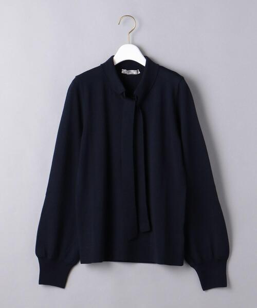 Gunn Johansson（グンヨハンソン）の「＜Gunn Johansson（グン ヨハンソン）＞ボウタイ ニット（ニット/セーター・レディース・ネイビー/オフホワイト・38）」の8枚目の写真