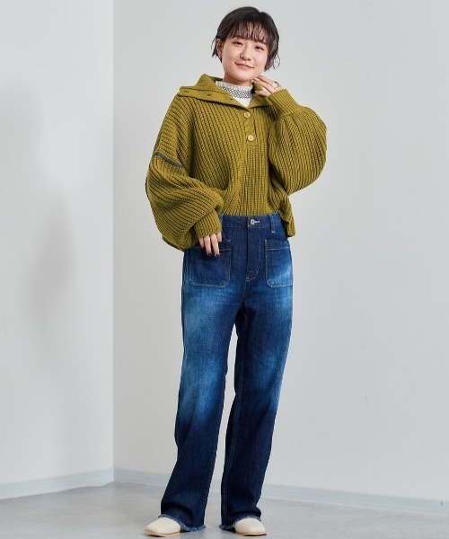 cepo（セポ）の「ボリュームスリーブ ハイネックショートニット（ニット/セーター・レディース・ブラウン/グリーン/オフホワイト・M）」の13枚目の写真